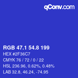 カラーコード: RGB 47.1 54.8 199 | qconv.com