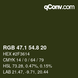 Color code: RGB 47.1 54.8 20 | qconv.com