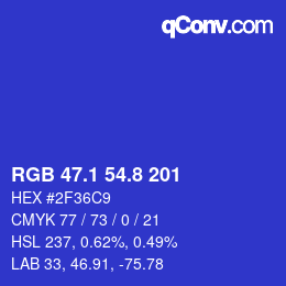 カラーコード: RGB 47.1 54.8 201 | qconv.com