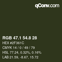 Color code: RGB 47.1 54.8 28 | qconv.com