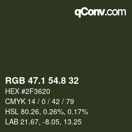 カラーコード: RGB 47.1 54.8 32 | qconv.com