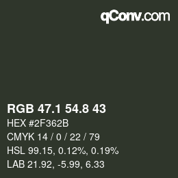 Color code: RGB 47.1 54.8 43 | qconv.com