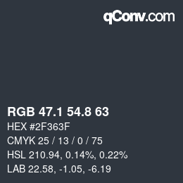 Color code: RGB 47.1 54.8 63 | qconv.com