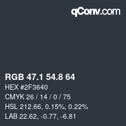Color code: RGB 47.1 54.8 64 | qconv.com