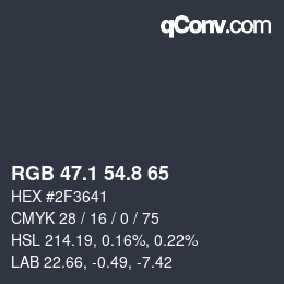 Color code: RGB 47.1 54.8 65 | qconv.com