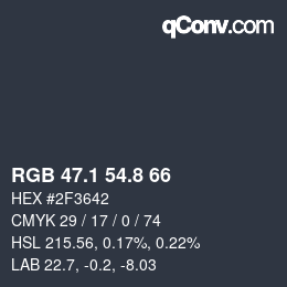Color code: RGB 47.1 54.8 66 | qconv.com