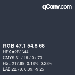 Color code: RGB 47.1 54.8 68 | qconv.com