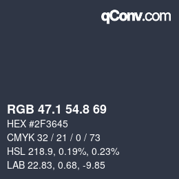 Color code: RGB 47.1 54.8 69 | qconv.com