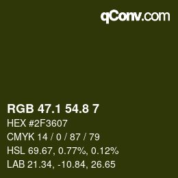 カラーコード: RGB 47.1 54.8 7 | qconv.com