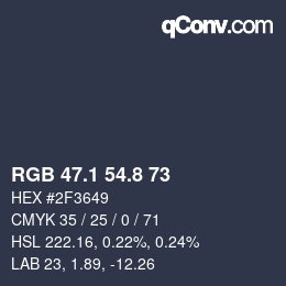 Color code: RGB 47.1 54.8 73 | qconv.com
