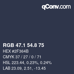 Color code: RGB 47.1 54.8 75 | qconv.com