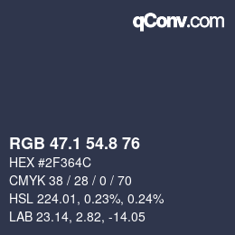 Color code: RGB 47.1 54.8 76 | qconv.com
