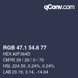 Color code: RGB 47.1 54.8 77 | qconv.com