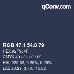 Color code: RGB 47.1 54.8 79 | qconv.com