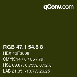 カラーコード: RGB 47.1 54.8 8 | qconv.com