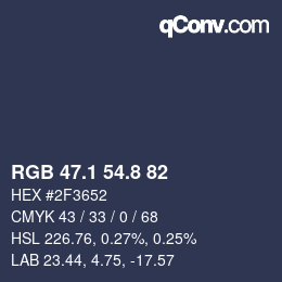 Color code: RGB 47.1 54.8 82 | qconv.com