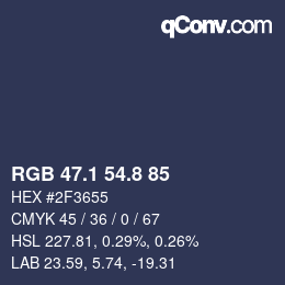 Color code: RGB 47.1 54.8 85 | qconv.com