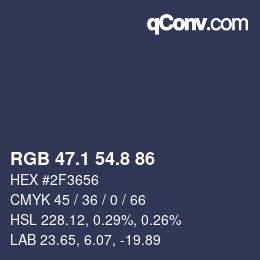 カラーコード: RGB 47.1 54.8 86 | qconv.com