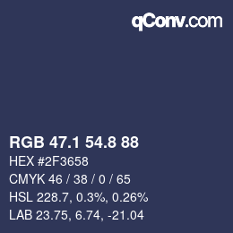 Color code: RGB 47.1 54.8 88 | qconv.com