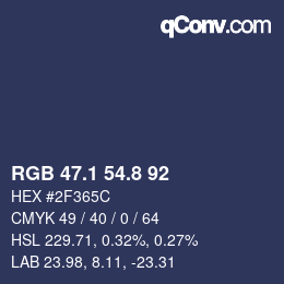 Color code: RGB 47.1 54.8 92 | qconv.com