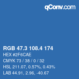 カラーコード: RGB 47.3 108.4 174 | qconv.com