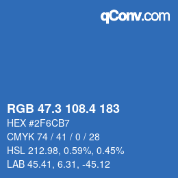 カラーコード: RGB 47.3 108.4 183 | qconv.com