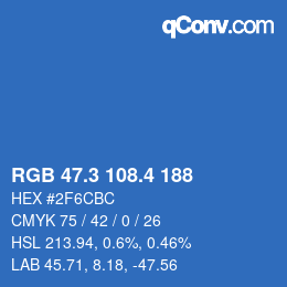 カラーコード: RGB 47.3 108.4 188 | qconv.com