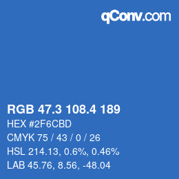 カラーコード: RGB 47.3 108.4 189 | qconv.com