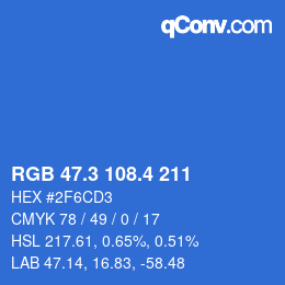 カラーコード: RGB 47.3 108.4 211 | qconv.com