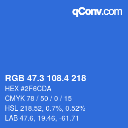 カラーコード: RGB 47.3 108.4 218 | qconv.com