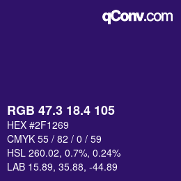 カラーコード: RGB 47.3 18.4 105 | qconv.com