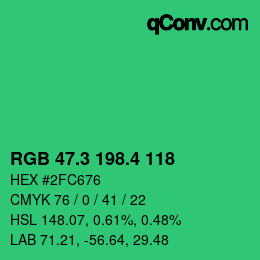 カラーコード: RGB 47.3 198.4 118 | qconv.com
