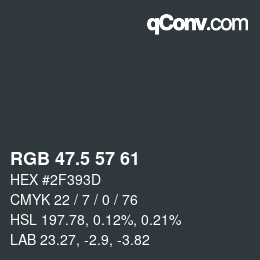 Code couleur: RGB 47.5 57 61 | qconv.com