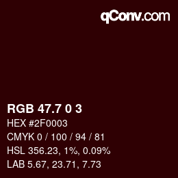 カラーコード: RGB 47.7 0 3 | qconv.com