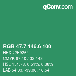 カラーコード: RGB 47.7 146.6 100 | qconv.com