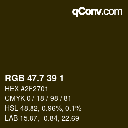 カラーコード: RGB 47.7 39 1 | qconv.com