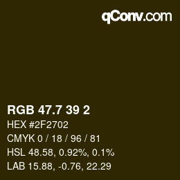 カラーコード: RGB 47.7 39 2 | qconv.com
