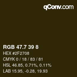 カラーコード: RGB 47.7 39 8 | qconv.com