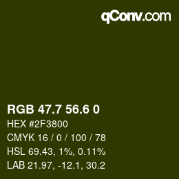 カラーコード: RGB 47.7 56.6 0 | qconv.com