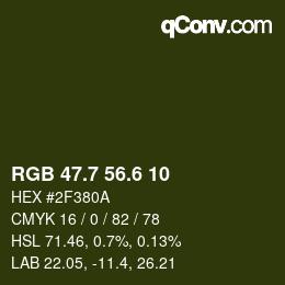 カラーコード: RGB 47.7 56.6 10 | qconv.com