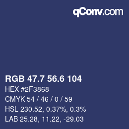 カラーコード: RGB 47.7 56.6 104 | qconv.com