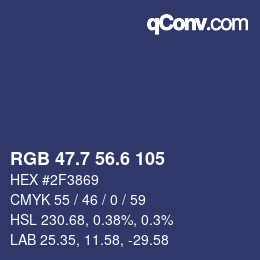 カラーコード: RGB 47.7 56.6 105 | qconv.com