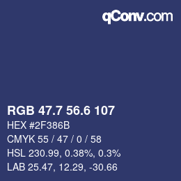 カラーコード: RGB 47.7 56.6 107 | qconv.com