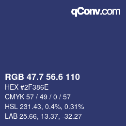 カラーコード: RGB 47.7 56.6 110 | qconv.com