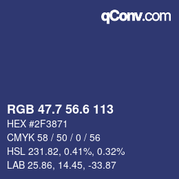 カラーコード: RGB 47.7 56.6 113 | qconv.com