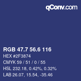 カラーコード: RGB 47.7 56.6 116 | qconv.com