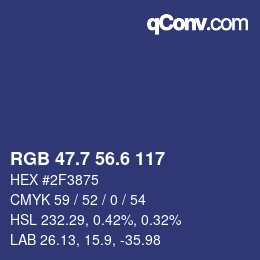 カラーコード: RGB 47.7 56.6 117 | qconv.com