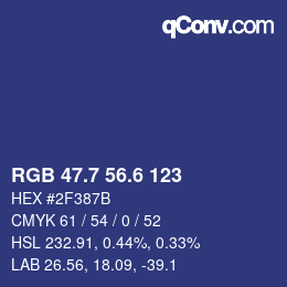カラーコード: RGB 47.7 56.6 123 | qconv.com