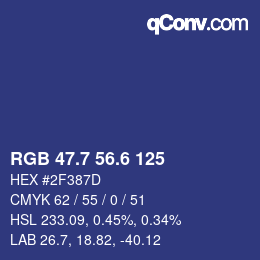 カラーコード: RGB 47.7 56.6 125 | qconv.com