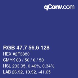カラーコード: RGB 47.7 56.6 128 | qconv.com